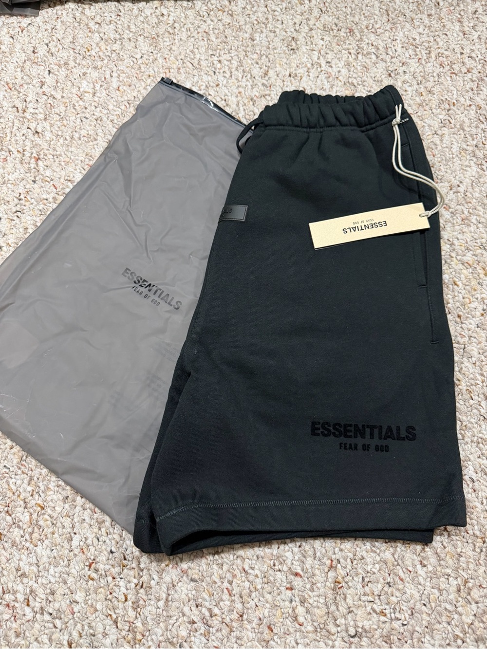 Fear of God ESSENTIALS Men's Black Drawstring Athletic Shorts